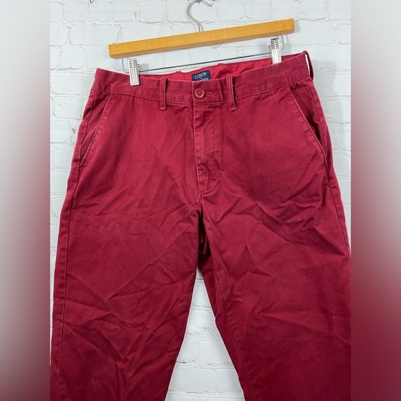 J Crew Pants Mens Size 33x32 Burgundy The Sutton Fit Broken-in Chino Pants - Picture 4 of 9